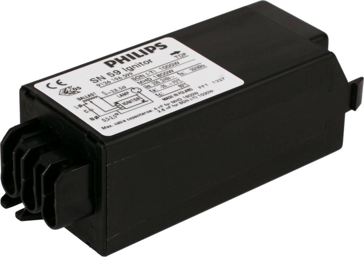 SN 59 220240V 50/60Hz HID ignitors for series systems Philips
