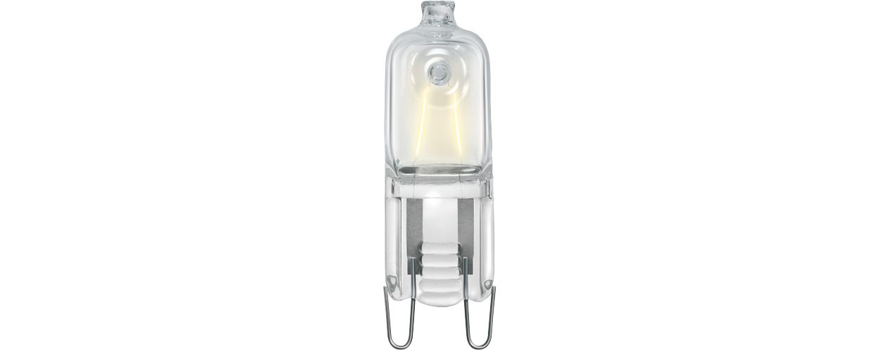 The new halogen mains-voltage capsule. Compact shape, crisp white light